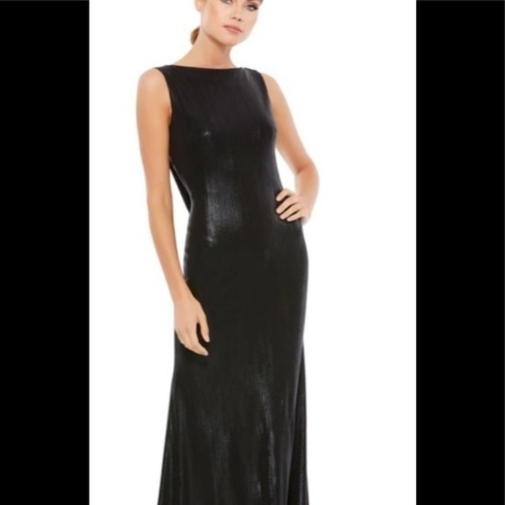 Michaelangelo Boat Neck Sleeveless Satin Maxi Dress Emerald Green Size 14